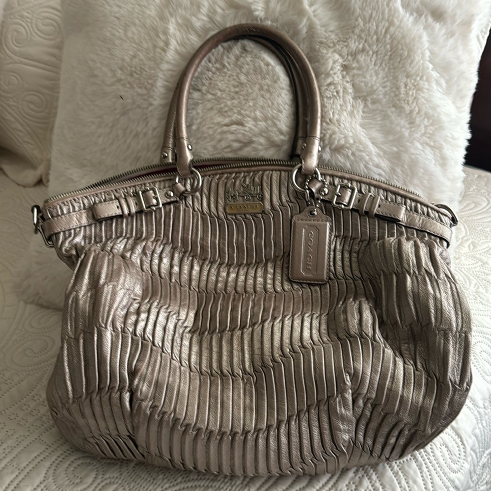 Coach metallic satchel